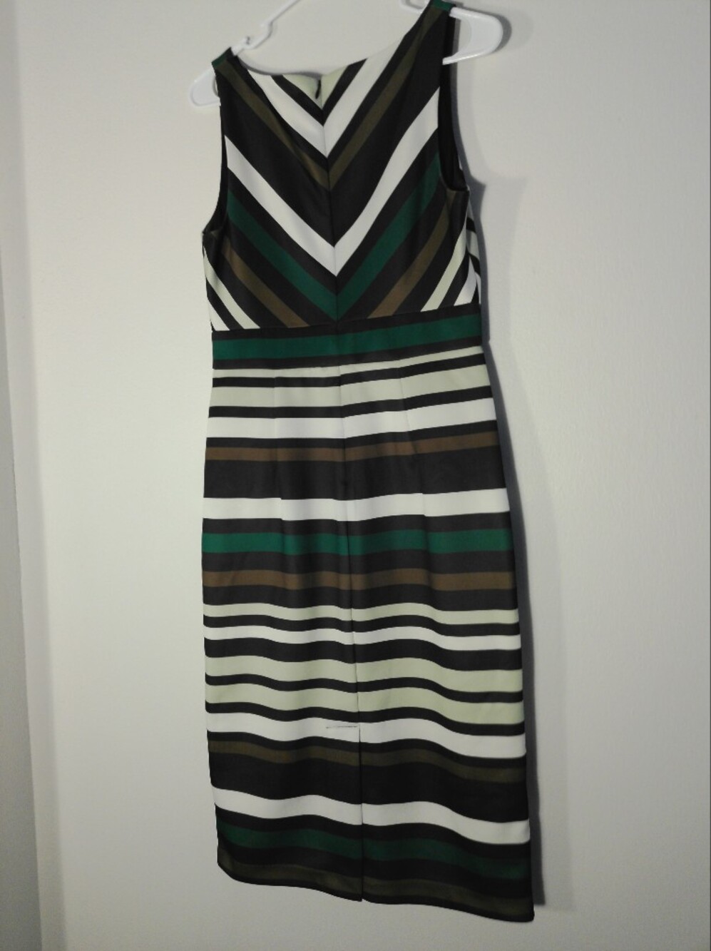 eva mendes for New York & Company Striped Green Black White Pencil Dress